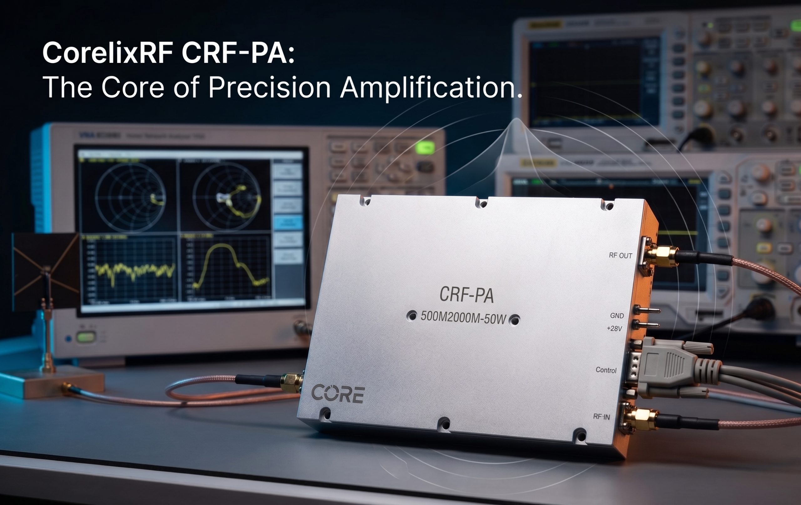500-2000 MHz 50W RF Power Amplifier for Communication and EMC Test Benches