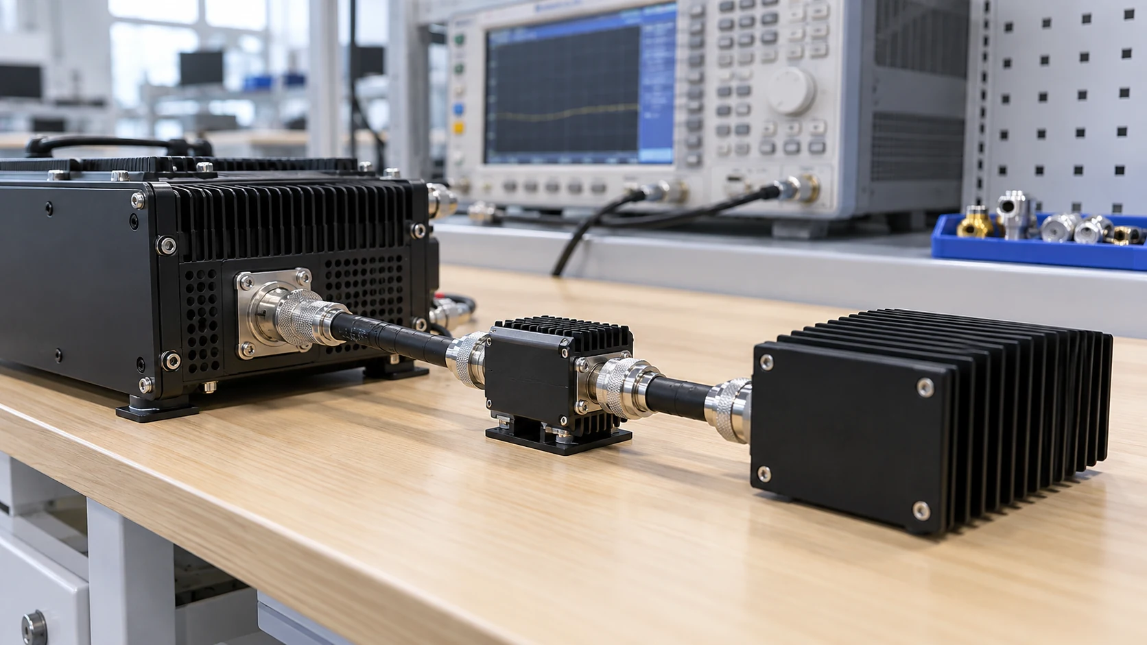 Amplifier output measurement at a required frequency point