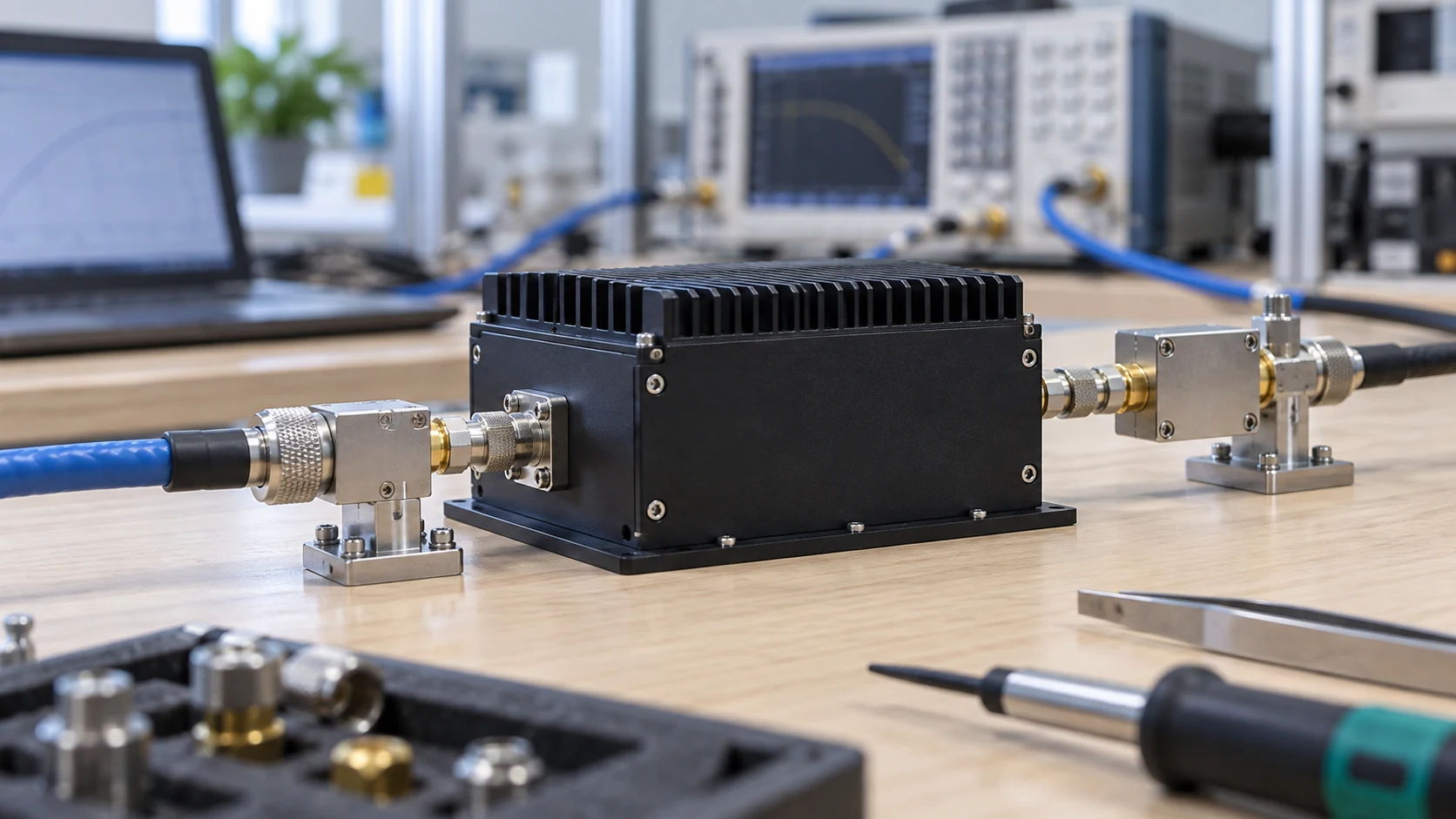 RF amplifier enclosure and supported output connections