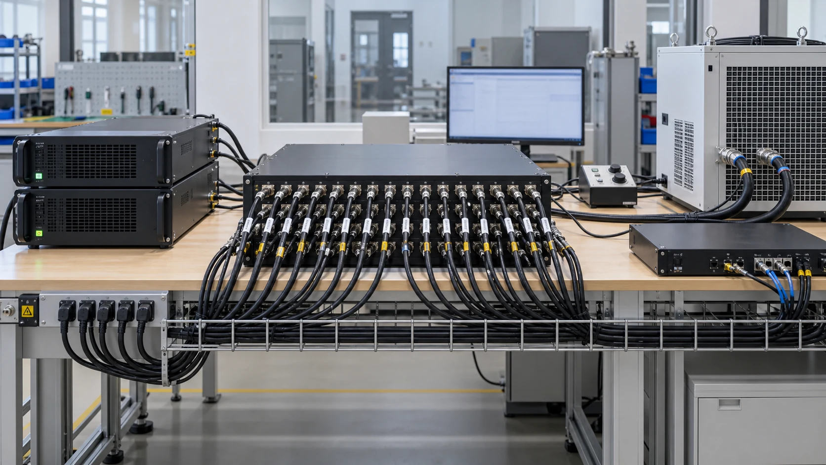 RF switching assembly prepared for path calibration
