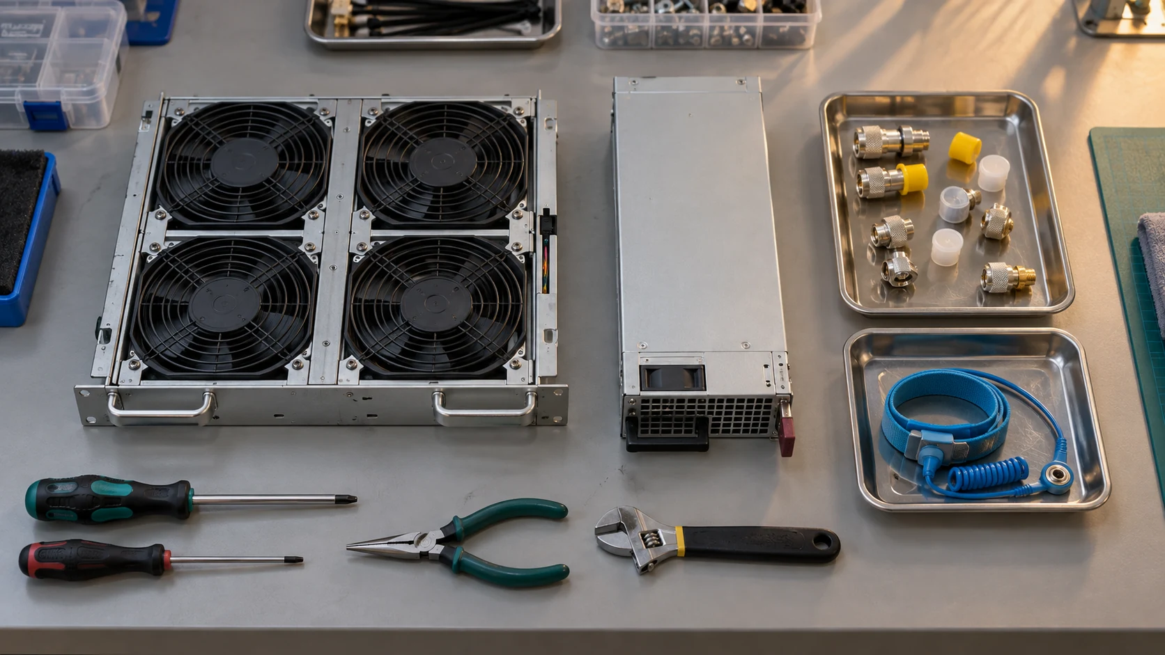Service components prepared for amplifier maintenance