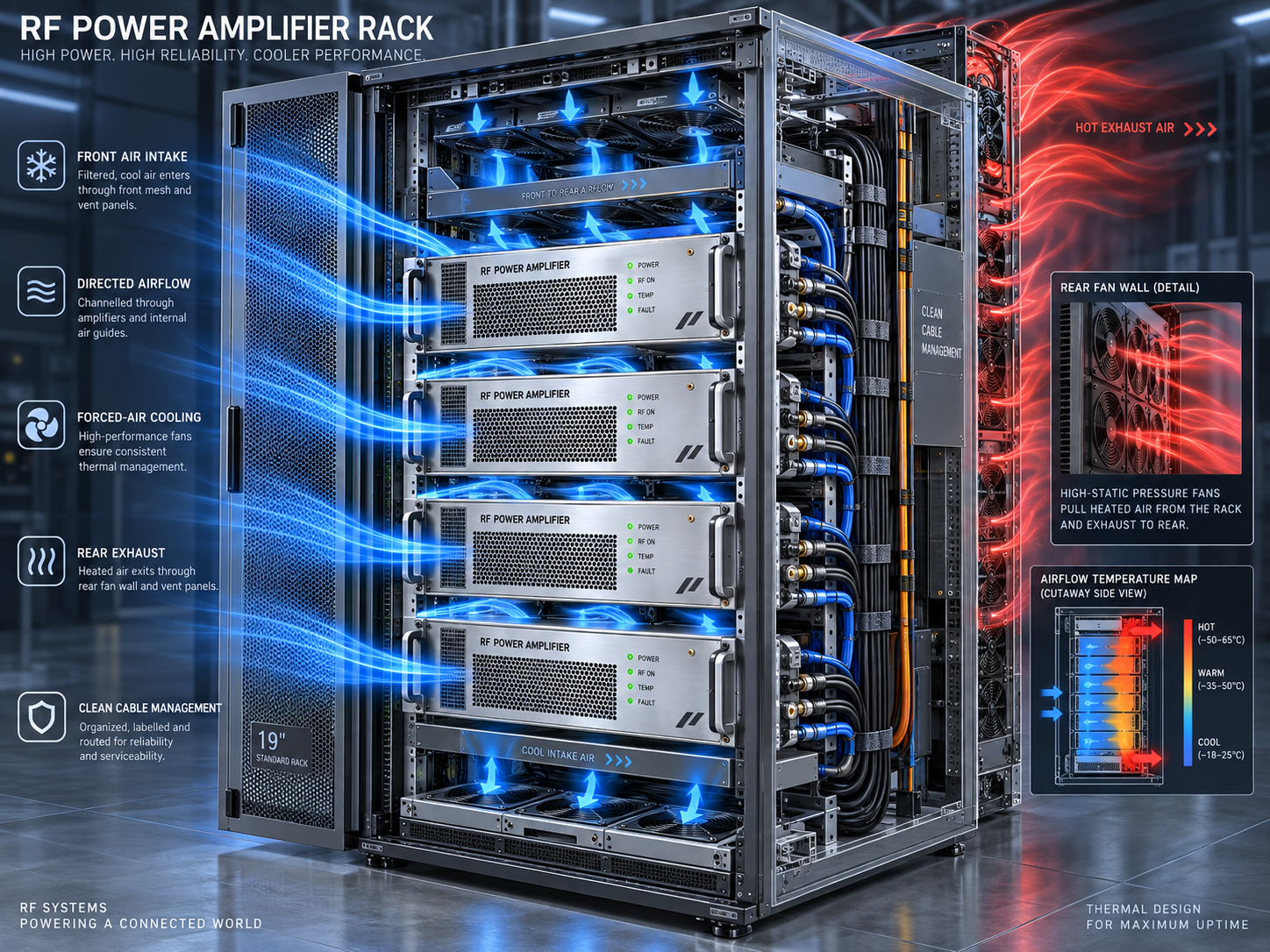 RF Amplifier Thermal Management for Rack Integration