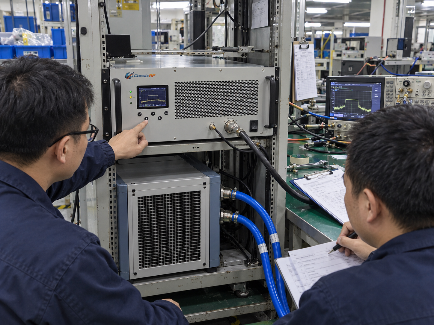 Liquid-cooling integration closeout in the factory rack